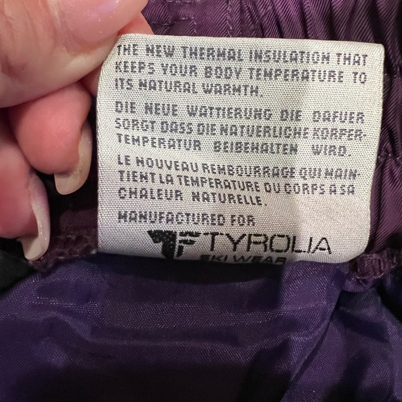 Tyrolia Skiwear Pants Men’s purple Ski Skiing Snow Winter Outdoor Zip Pocket 38 - Picture 8 of 10